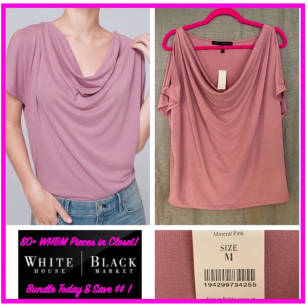 NWT Cold Shoulder Drape Neck Blouse